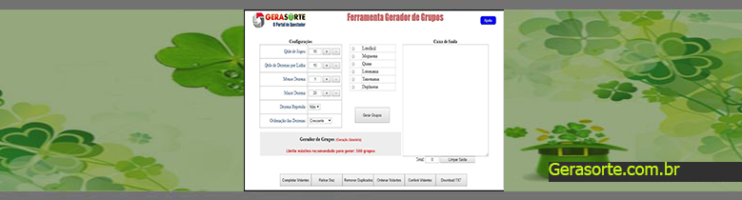Gerador de Números Para Lotofácil Configurável