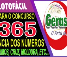 LOTOFACIL 3365 DICAS E ANALISE – CANAL GERASORTE